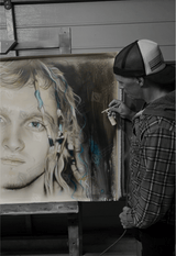 'Layne in Sepia & Turquoise # 2'