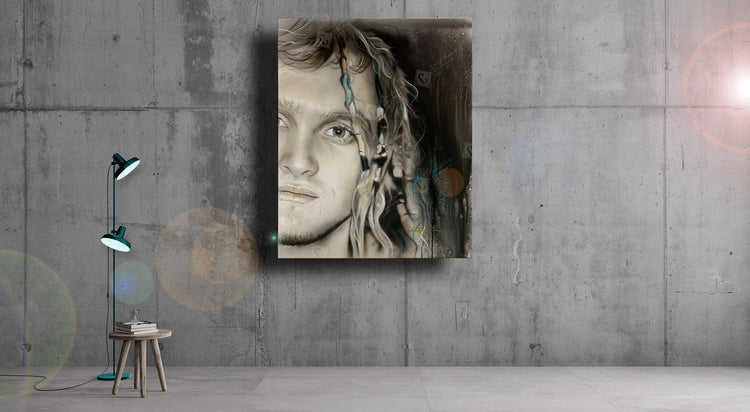 'Layne in Sepia & Turquoise # 2'