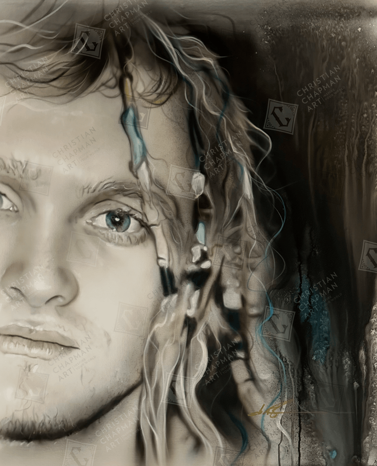 'Layne in Sepia & Turquoise # 2'