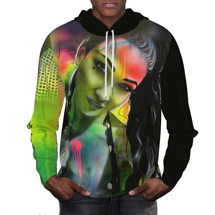 All-Over Print Unisex Hoodie (DTG)  | 320GSM Cotton - Graffitti Girl_H