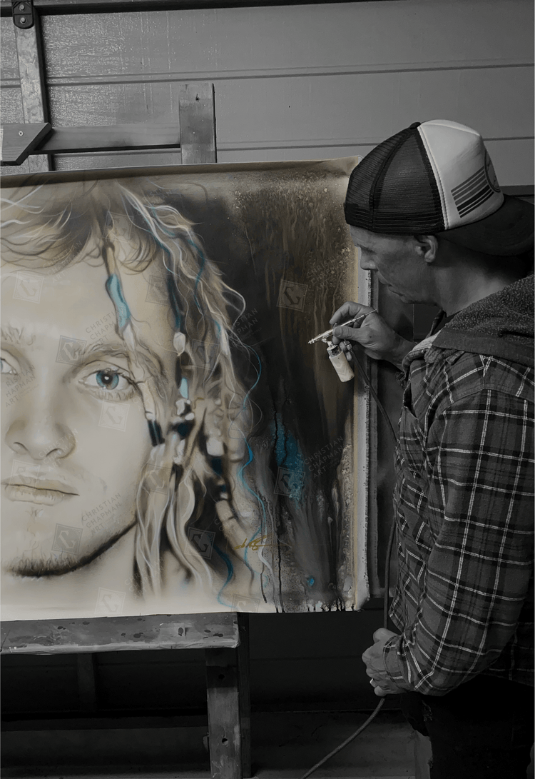 'Layne in Sepia & Turquoise # 2'