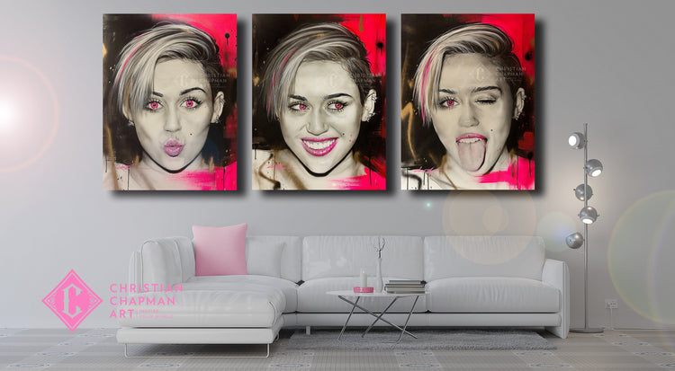 'Iconic Miley Cyrus Triptych'