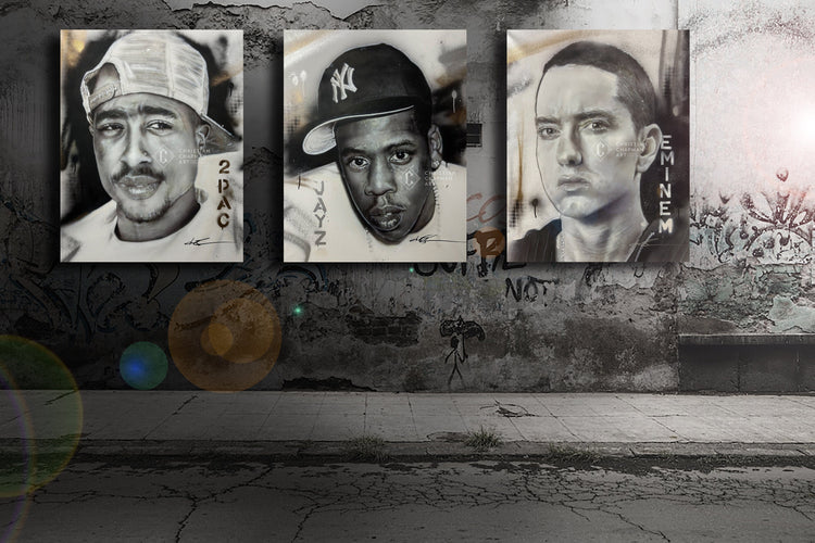 '2Pac, Jay-Z and Eminem Triptych'