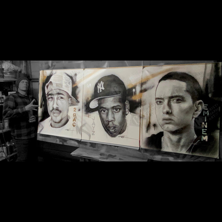 '2Pac, Jay-Z and Eminem Triptych'